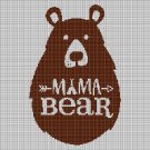 Mama Bear silhouette cross stitch pattern in pdf