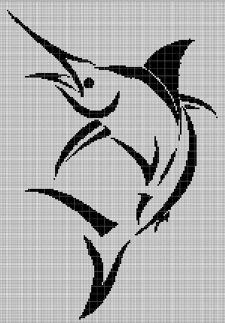 Marlin silhouette cross stitch pattern in pdf