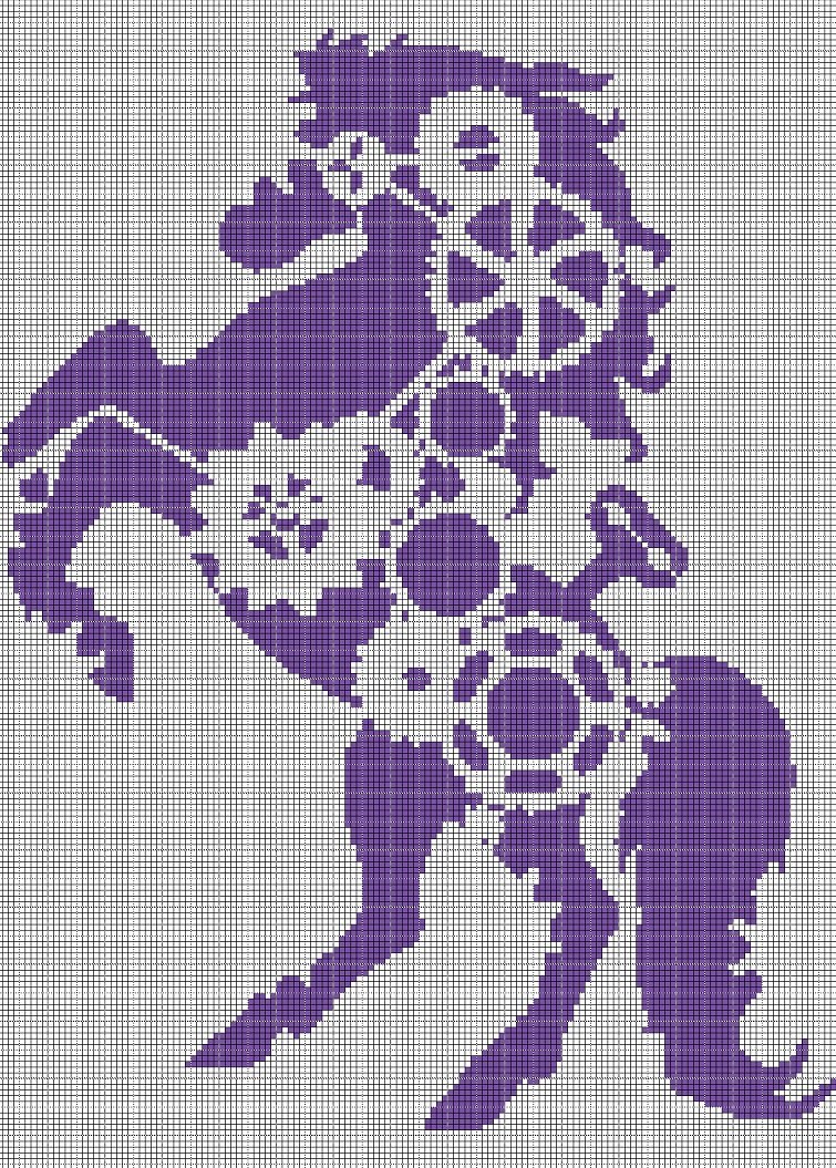 Mechanic horse silhouette cross stitch pattern in pdf