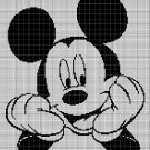 Mickey Mouse head 5 silhouette cross stitch pattern in pdf