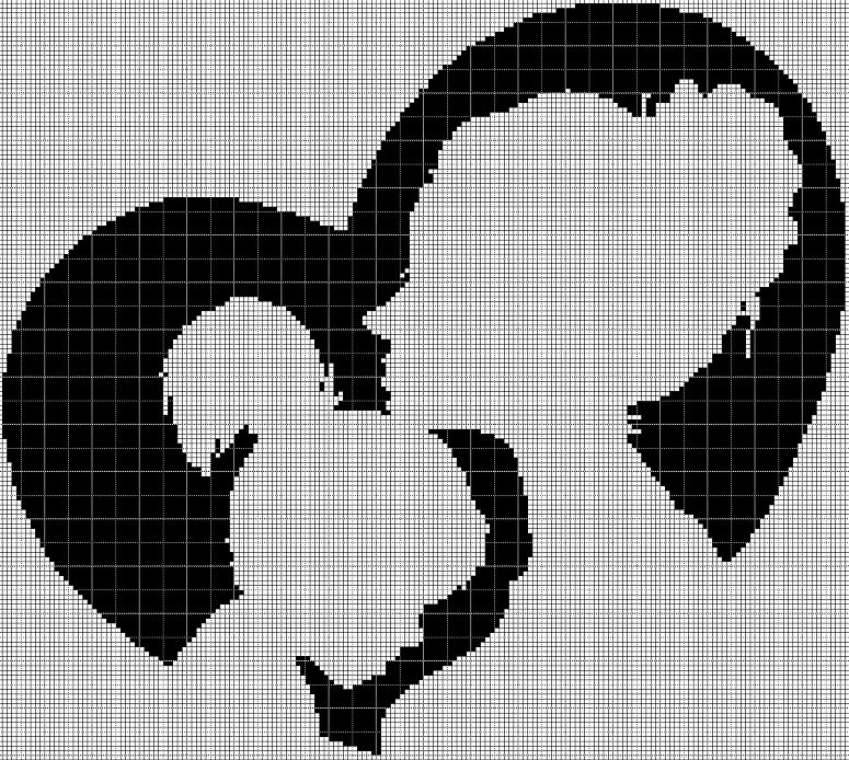 Mother and Daughter silhouette cross stitch pattern in pdf