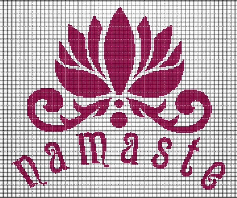 Namaste silhouette cross stitch pattern in pdf