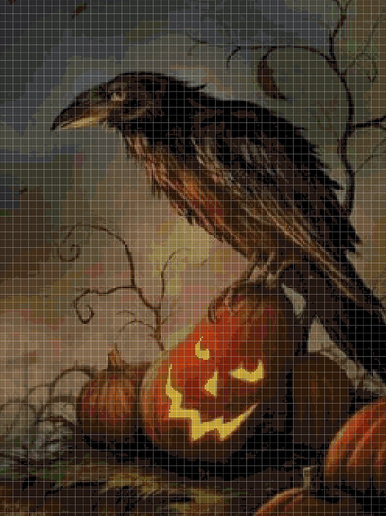 Halloween DMC cross stitch pattern in pdf DMC