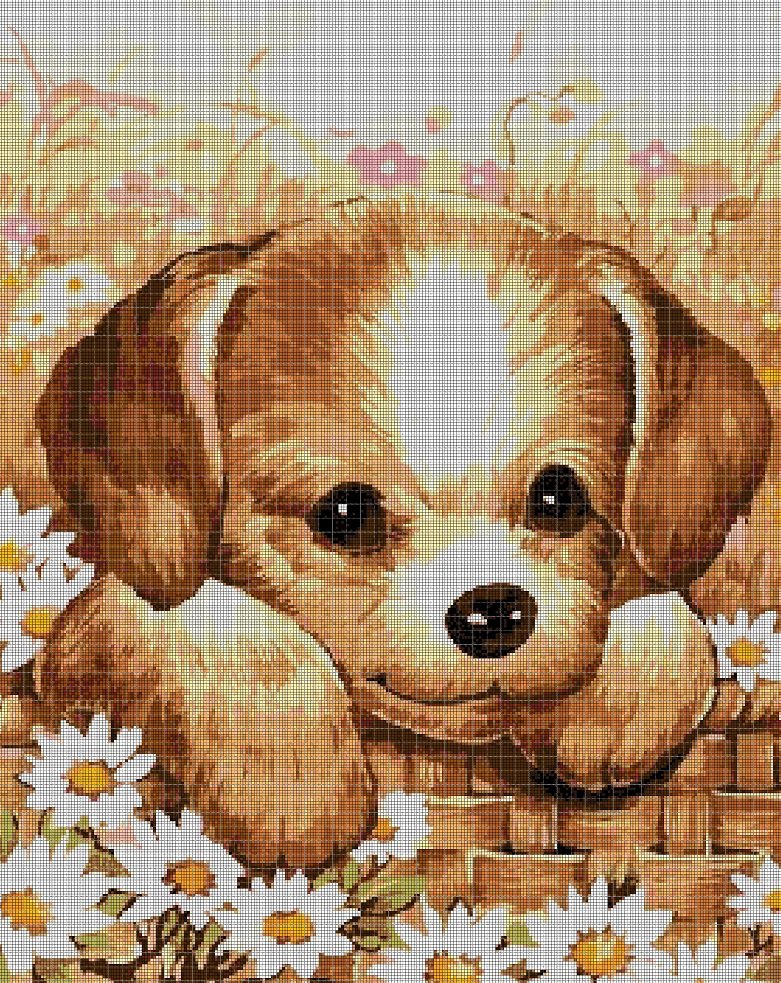 Little dog DMC cross stitch pattern in pdf DMC