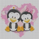 Love penguins 2 DMC cross stitch pattern in pdf DMC