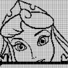 Princess Aurora face silhouette cross stitch pattern in pdf