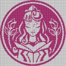 Princess Aurora face 2 silhouette cross stitch pattern in pdf