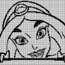 Princess Jasmine face silhouette cross stitch pattern in pdf