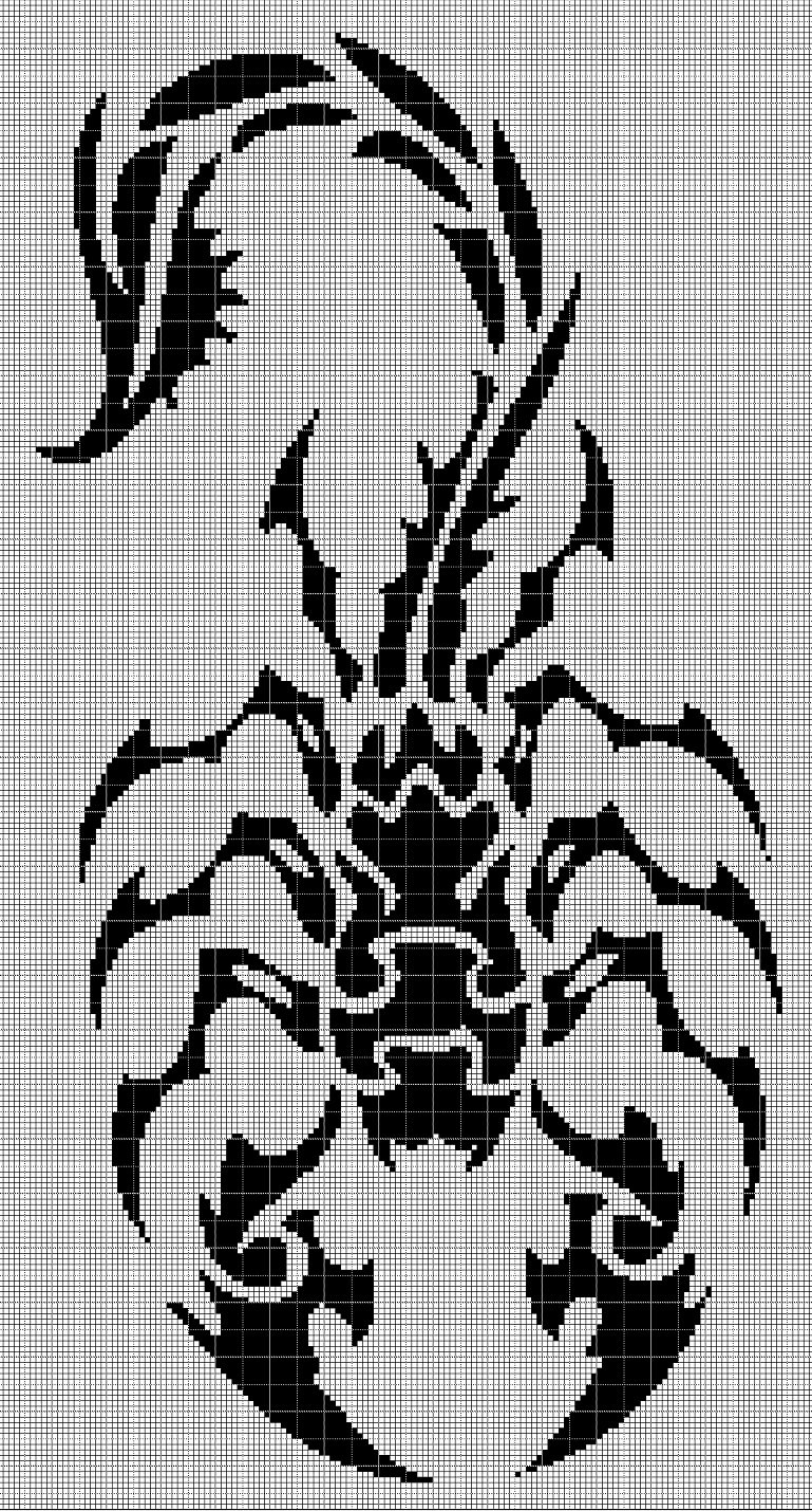 Scorpion 2 silhouette cross stitch pattern in pdf