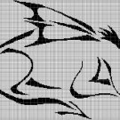 Sleeping dragon silhouette cross stitch pattern in pdf