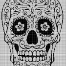 Sugar skull 5 silhouette cross stitch pattern in pdf