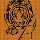 Tiger silhouette cross stitch pattern in pdf