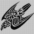 Tribal bird silhouette cross stitch pattern in pdf