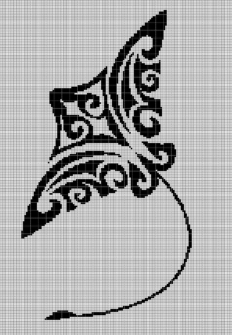 Tribal Manta 3 silhouette cross stitch pattern in pdf
