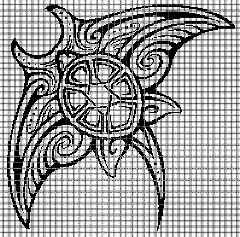 Tribal Manta 4 silhouette cross stitch pattern in pdf