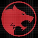 Wolf symbol silhouette cross stitch pattern in pdf