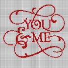 You and Me silhouette cross stitch pattern in pdf