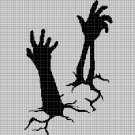 Zombie silhouette cross stitch pattern in pdf