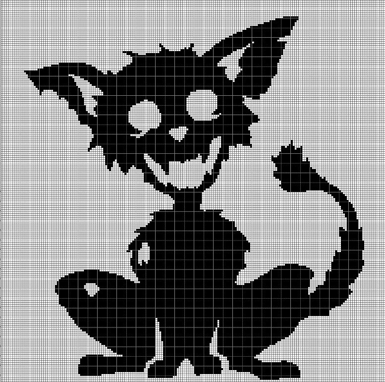 Zombie Cat silhouette cross stitch pattern in pdf