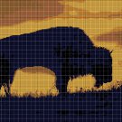 Bison silhouette cross stitch pattern in pdf