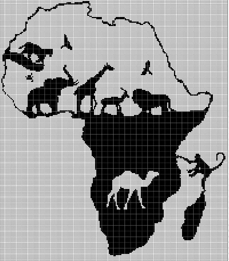Afrika 2 silhouette cross stitch pattern in pdf