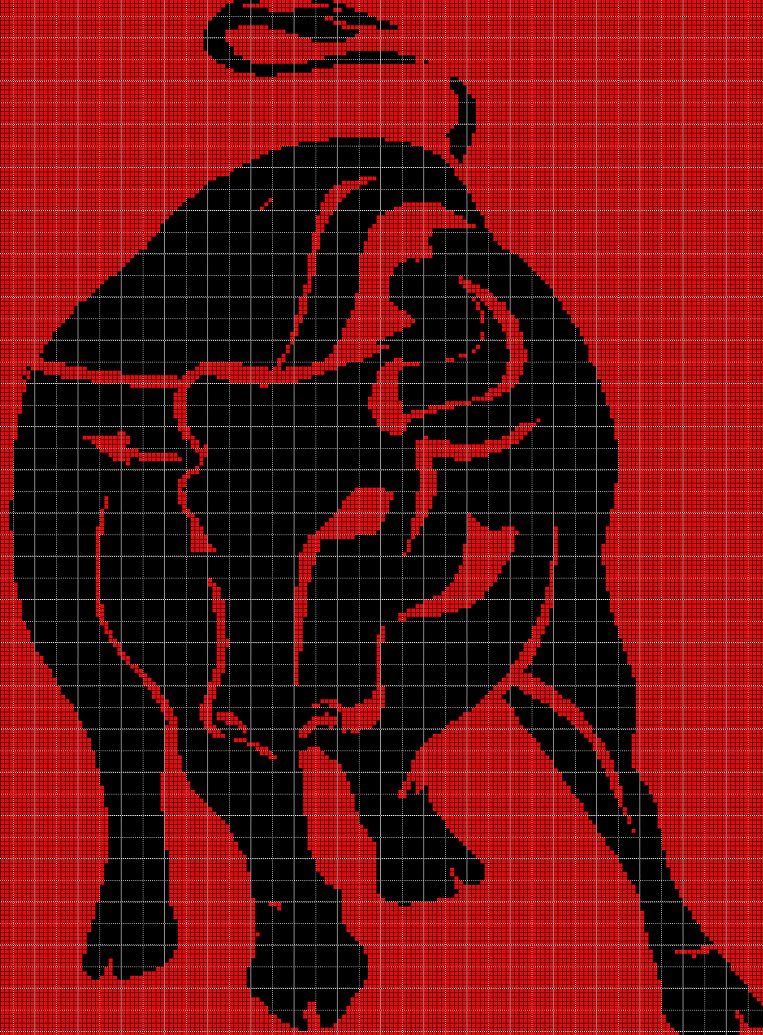 The Bull silhouette cross stitch pattern in pdf