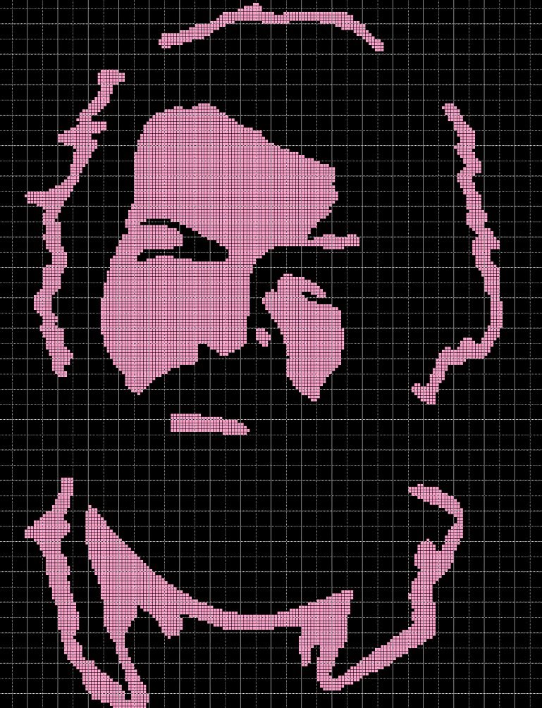 Bud Spencer silhouette cross stitch pattern in pdf