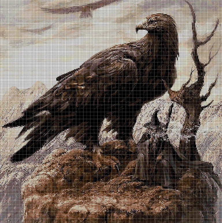 Lord of the Eagles DMC cross stitch pattern in pdf DMC