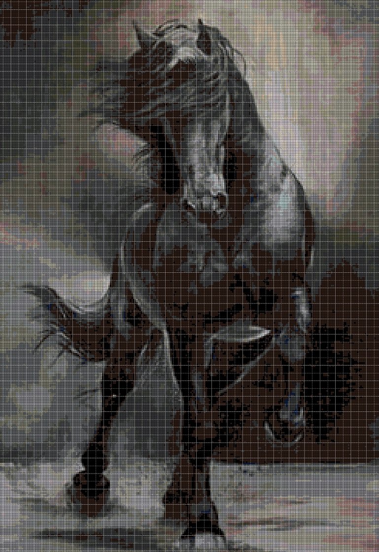 Steed DMC cross stitch pattern in pdf DMC