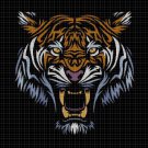 Tiger head DMC cross stitch pattern in pdf DMC