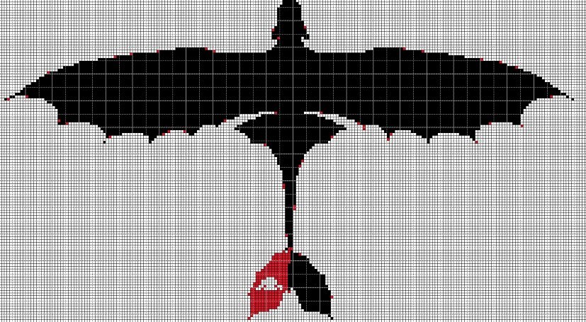Toothless silhouette cross stitch pattern in pdf