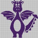 Purple Dragon silhouette cross stitch pattern in pdf