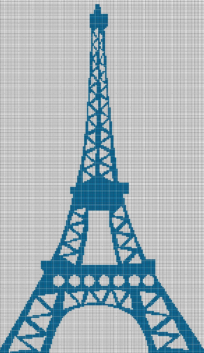 Paris  silhouette cross stitch pattern in pdf