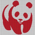 Panda  silhouette cross stitch pattern in pdf