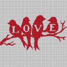 LOVE  silhouette cross stitch pattern in pdf
