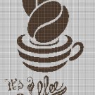 It's coffee time  silhouette cross stitch pattern in pdf