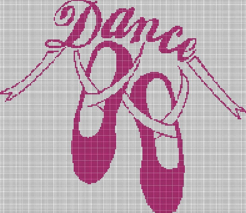 Dance  silhouette cross stitch pattern in pdf