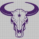 Bull skull2 silhouette cross stitch pattern in pdf