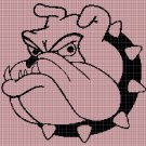 Bulldog silhouette cross stitch pattern in pdf