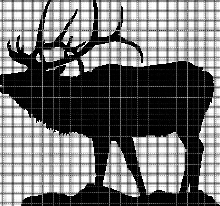 Deer2 silhouette cross stitch pattern in pdf