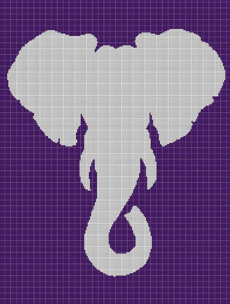 Elephant4 silhouette cross stitch pattern in pdf