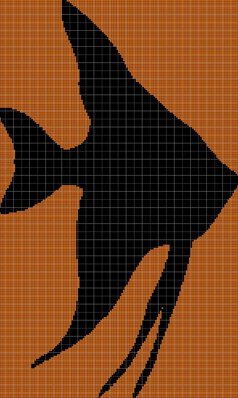 Gold-fish silhouette cross stitch pattern in pdf