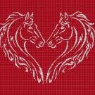 Horse Love silhouette cross stitch pattern in pdf