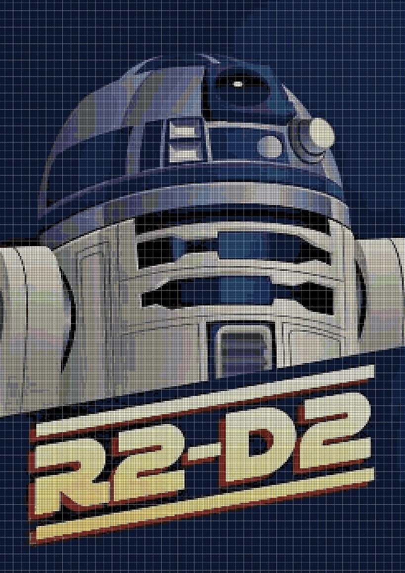 R2-D2 cross stitch pattern in pdf DMC