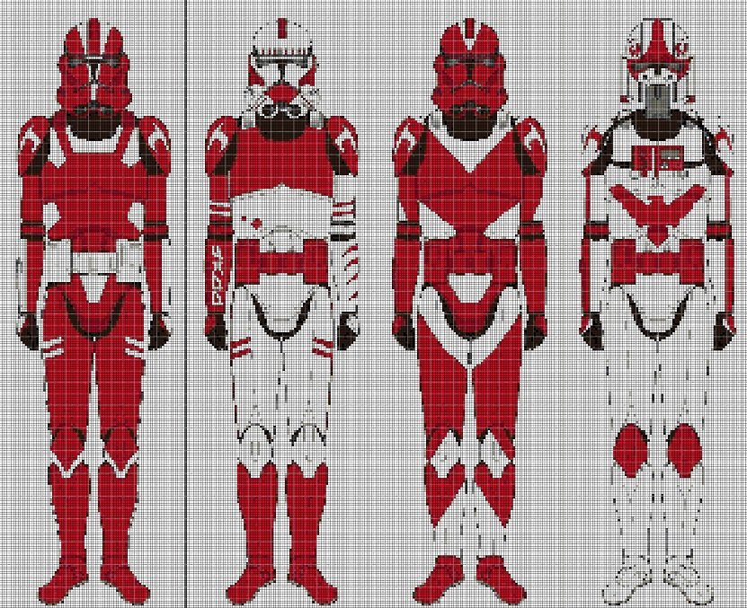 Red Fist Squad cross stitch pattern in pdf DMC