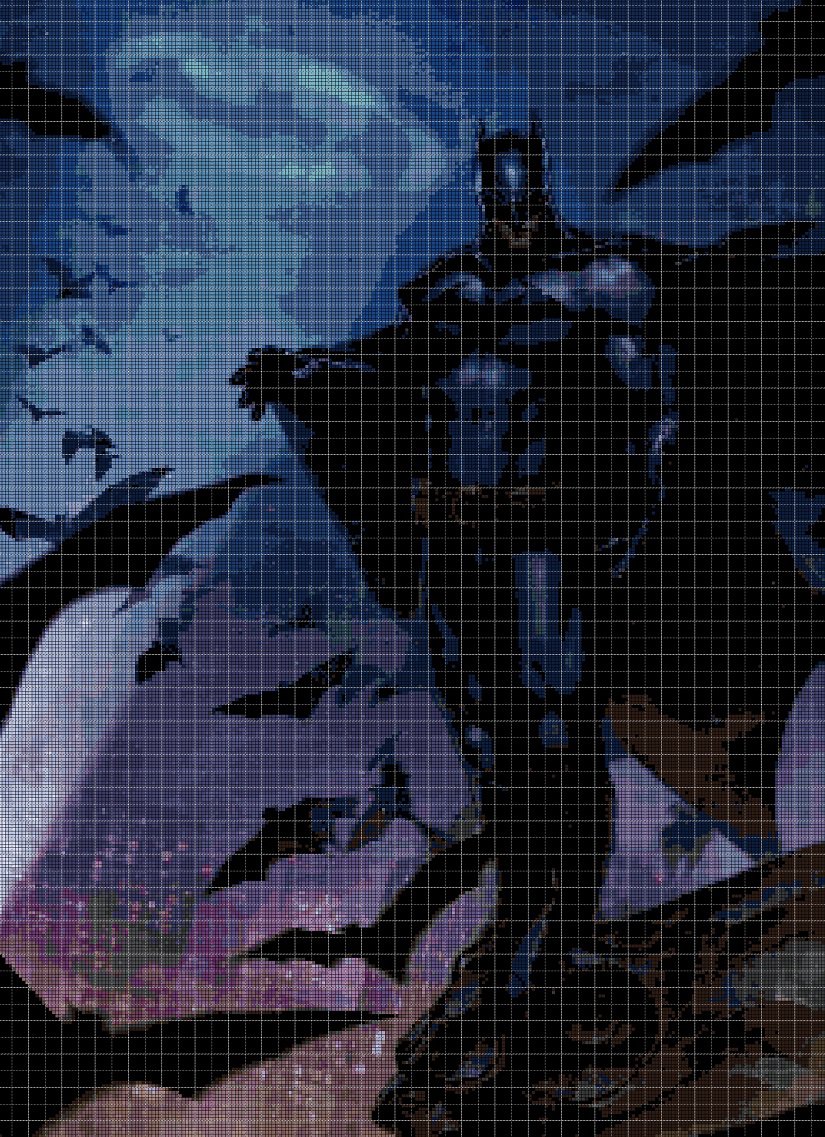 Batman4 cross stitch pattern in pdf DMC