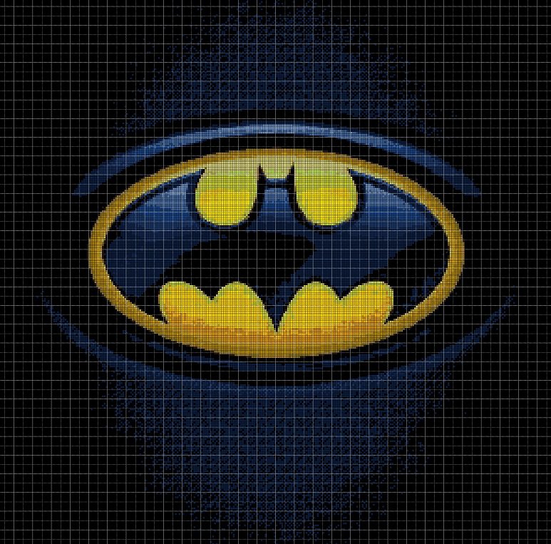 Bruce Wayne - Batman4 cross stitch pattern in pdf DMC