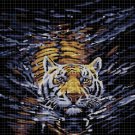 Tiger in the river cross stitch pattern in pdf DMC
