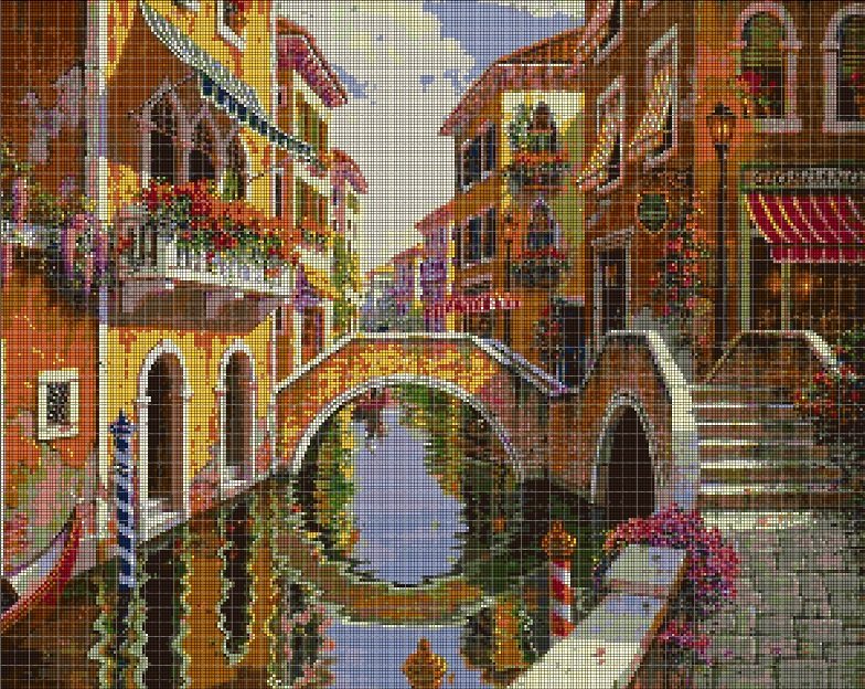 Venice 5 cross stitch pattern in pdf DMC
