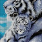 White tigers cross stitch pattern in pdf DMC